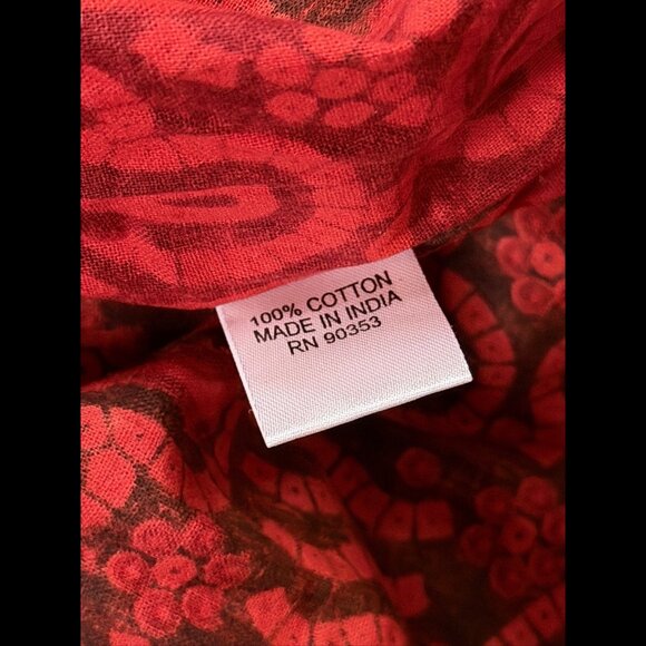 J Gee Kimono Dress OS Womens Red Paisley Multi-Print Maxi - Picture 7 of 7